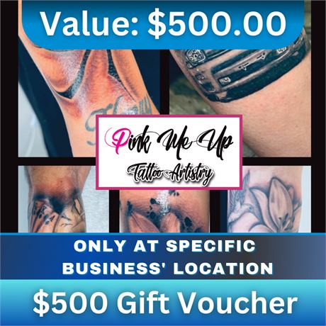 A $500 Gift Voucher for Pink Me up Tattoo Artistry with Nansou