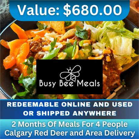 2 Months Of Meals For 4 People Calgary Red Deer and Area Delivery