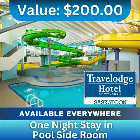 Travelodge by Wyndham Saskatoon - One Night Stay in Pool Side Room