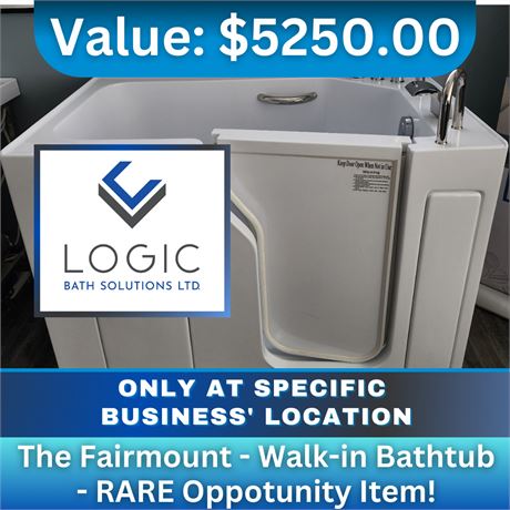 The Fairmount - Walk-in Bathtub - RARE Oppotunity Item