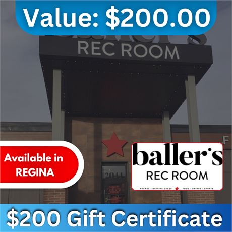 $200 Gift Certificate | Baller's Rec Room
