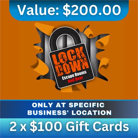 2 x $100 Gift Cards | Lockdown Escape Room