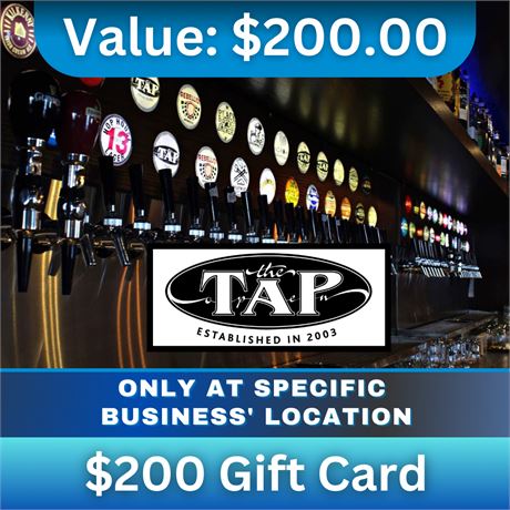 $200 Gift Card | The Tap Brew Pub & Eatery