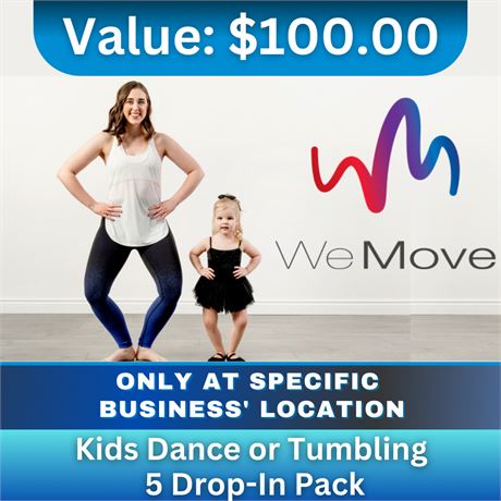 Kids Dance or Tumbling 5 Drop-In Pack