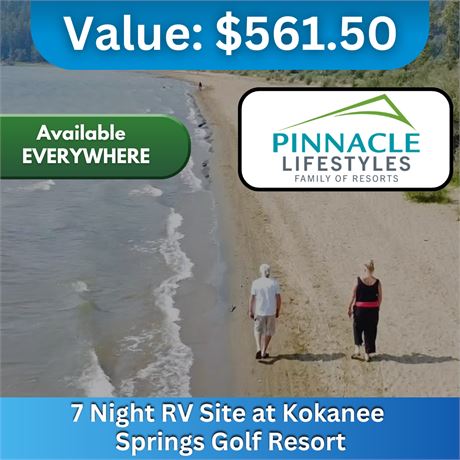 7 night RV site at Kokanee Springs Golf Resort