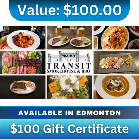 $100 Gift Certificate | Transit Smokehouse & BBQ