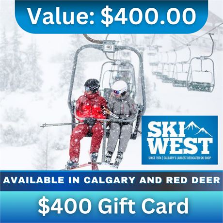 Ski West $400 Gift Card