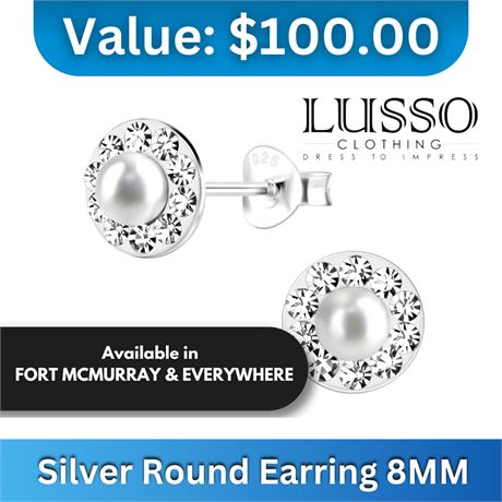 Silver Round Earring 8MM 10018333/CLR