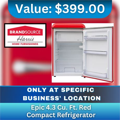 Epic 4.3 Cu. Ft. Red Compact Refrigerator