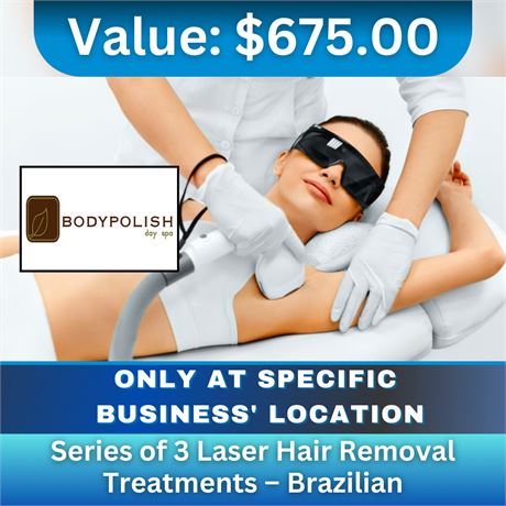 Series of 3 Laser Hair removal treatments � Brazilian