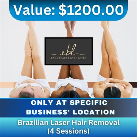 Brazilian Laser Hair Removal (4 Sessions)