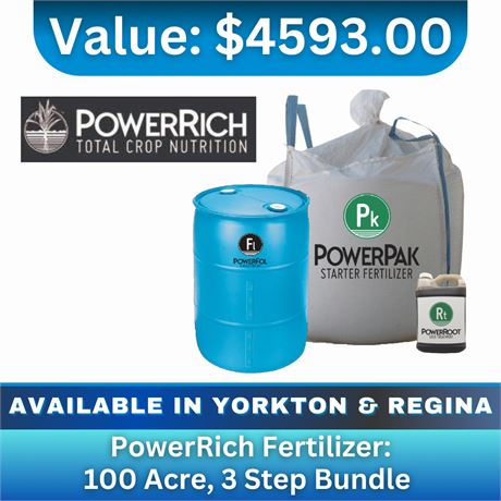 PowerRich Fertilizer: 100 Acre, 3 Step Bundle