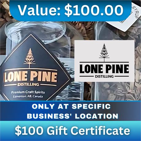 $100 Gift Certificate | Lone Pine Distilling