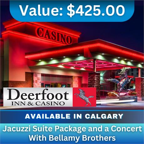 Deerfoot Inn & Casino concert and Jacuzzi suite package Bellamy Brothers