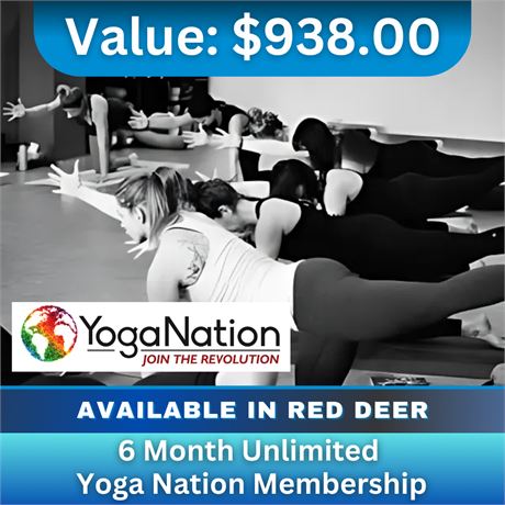 6 Month Unlimited Yoga Nation Membership