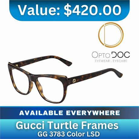 Gucci Turtle Frames Gg 3783 Color Lsd Value $420