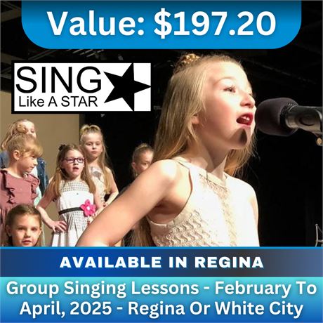 Group Singing Lessons - February to April, 2025 - Regina or White City