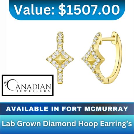 Canadian Jewellers - Lab Grown Diamond Hoop Earrings