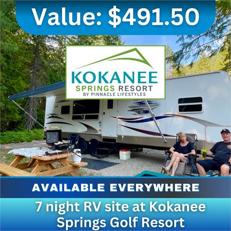 7 night RV site at Kokanee Springs Golf Resort