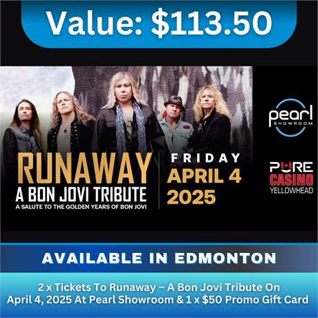 Runaway - A Salute to the Golden Years of Bon Jovi Friday, April 4, 2025