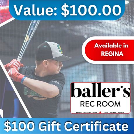 $100 Gift Certificate | Baller's Rec Room