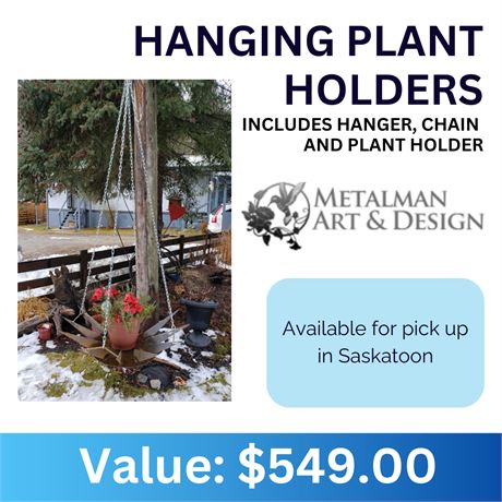 Hanging Plant Holders - Includes Hanger, Chain, and Plant Holder