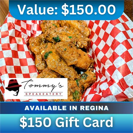 $150 Tommy's Speakeatery Gift Card