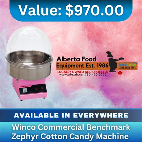 Winco Commerical Benchmark Zephyr Cotton Candy Machine