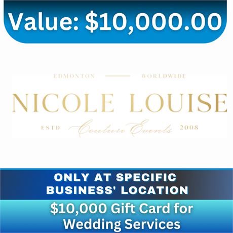 $10,000 Gift  Card for Wedding Services