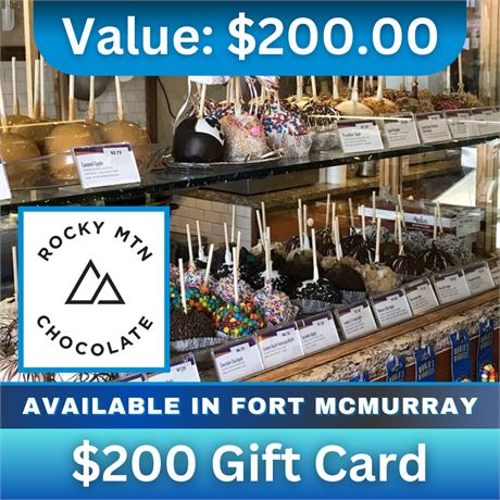 $200 Gift Card to Rocky Mountain Chocolate Fort McMurray