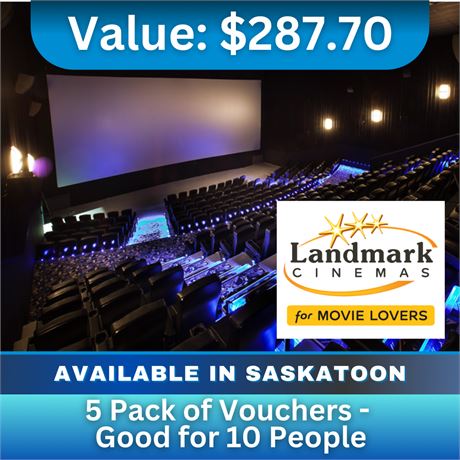 Landmark Saskatoon - 5-pack Of Vouchers - Good For 10 People