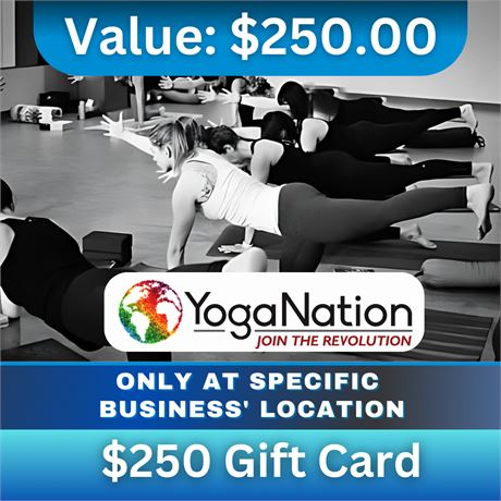 $250 Gift Card Compliments of YogaNation Red Deer