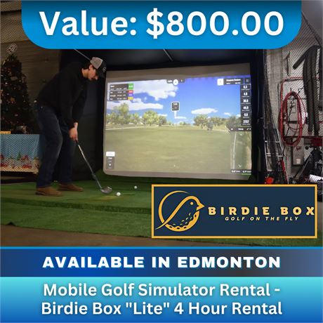 Mobile Golf Simulator Rental - Birdie Box "Lite"
4 Hour Rental